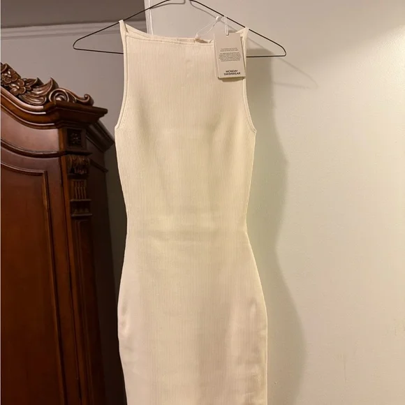Monday Swimwear Ivory Ribbed Knit Midi Dress - Picture 4 of 4